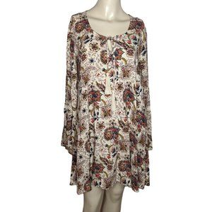 Others Follow long sleeve paisley floral Summer‎ Bohemian summer mini dress S